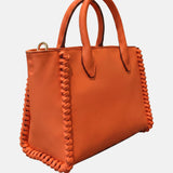 Borsa a mano in Pelle Vegana Arancione