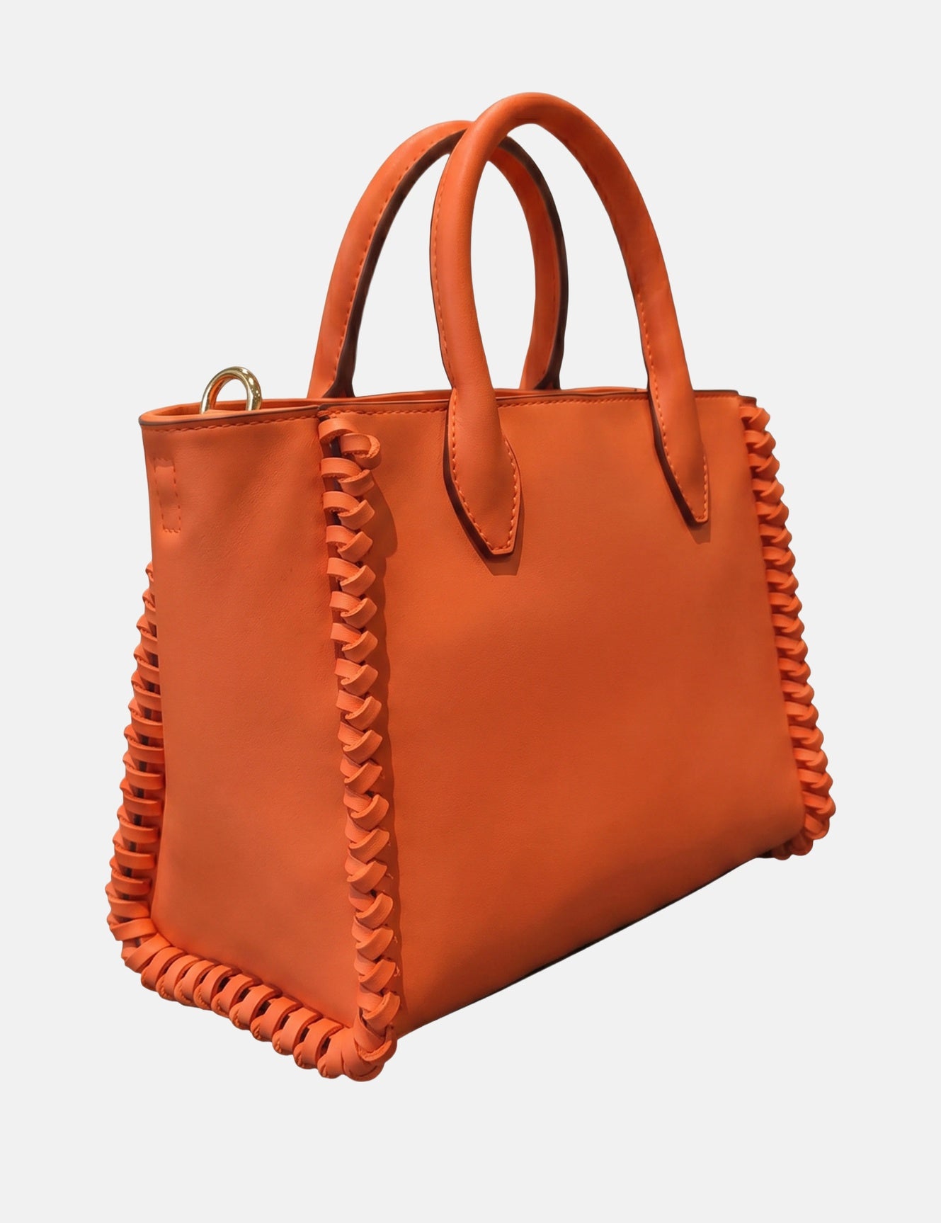 Borsa a mano in Pelle Vegana Arancione