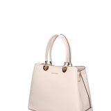 Bolso de hombro de piel vegana beige