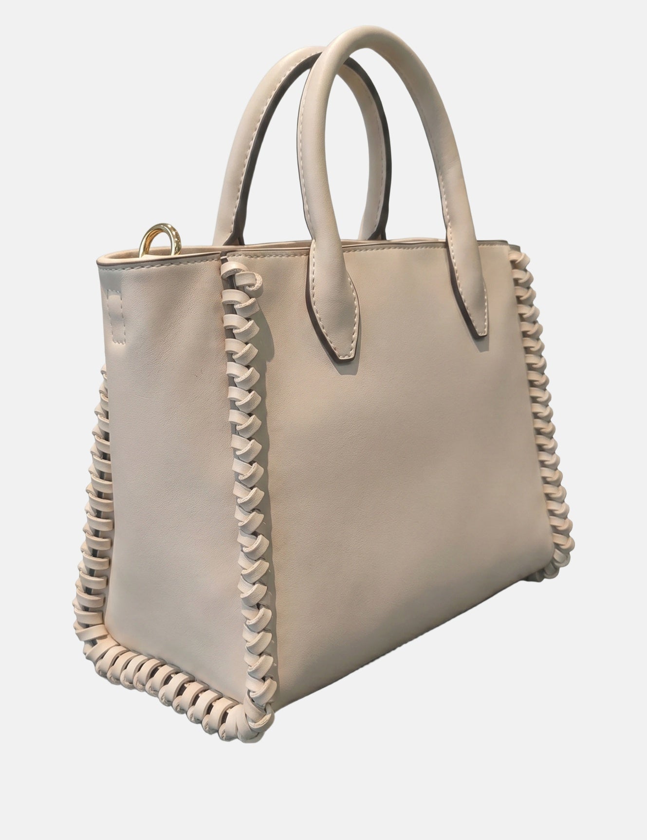 Borsa a mano in Pelle Vegana Off-White