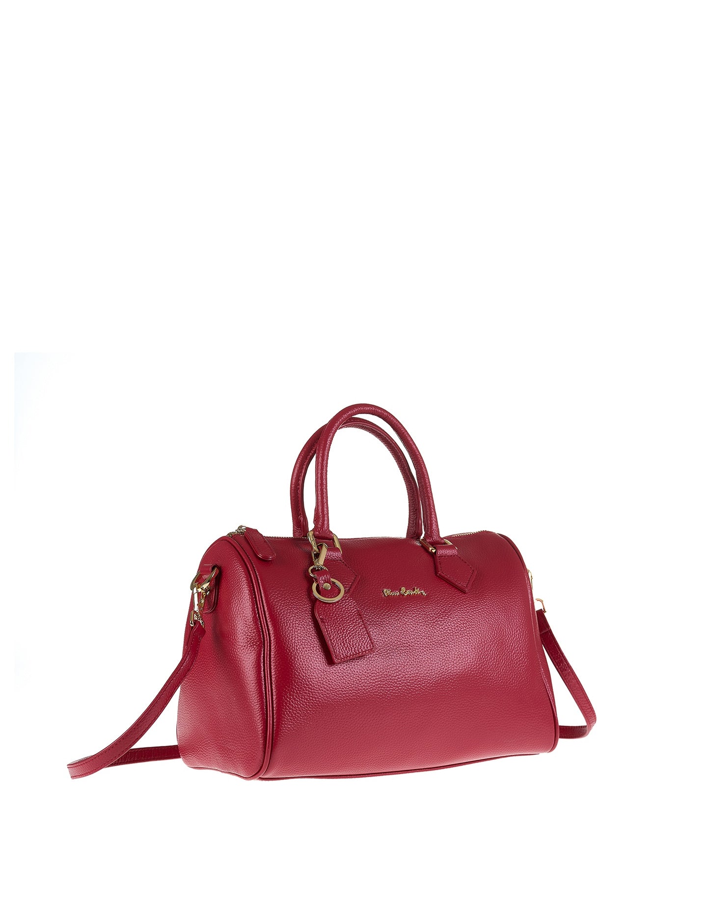 Borsa a Bauletto in Vera Pelle Rubino