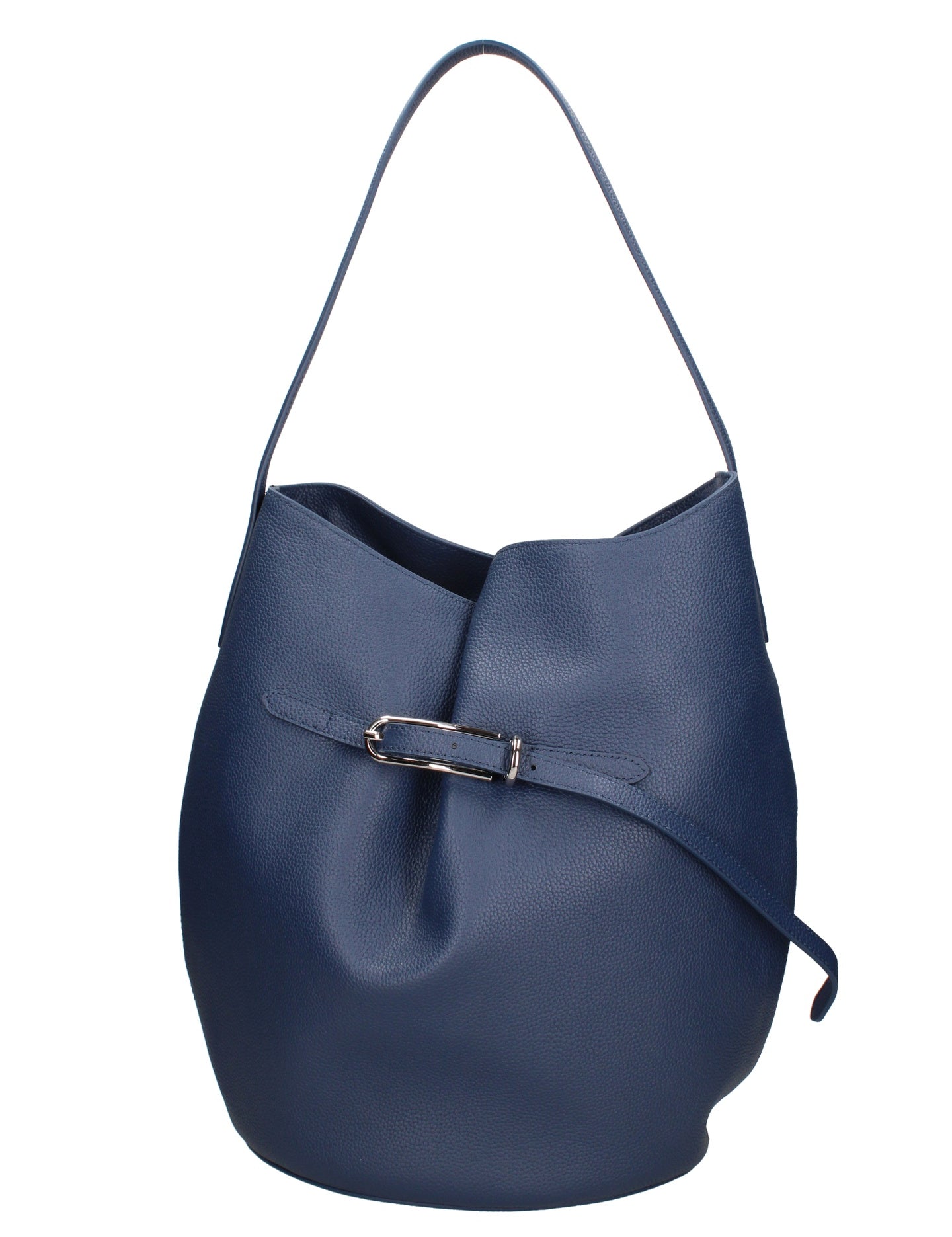 Borsa a Mano in Vera Pelle Blu Jeans Chiara Ferretti