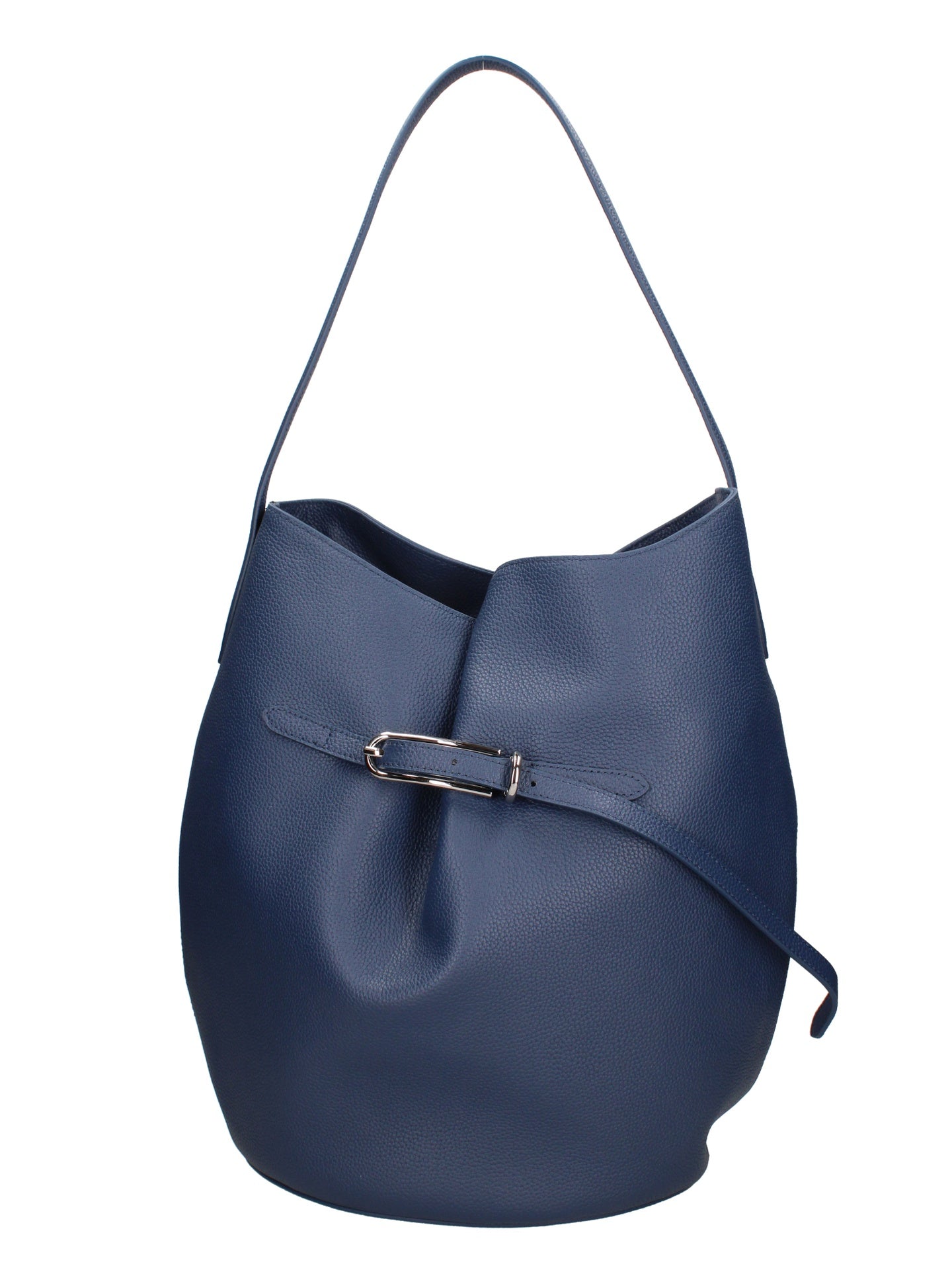 Borsa a Mano in Vera Pelle Blu Jeans Chiara Ferretti