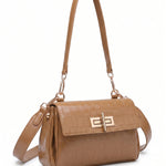 Borsa a Spalla in Pelle Vegana Marrone