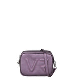 Borsa a Tracolla in Genuine Printed Suede Leather Viola