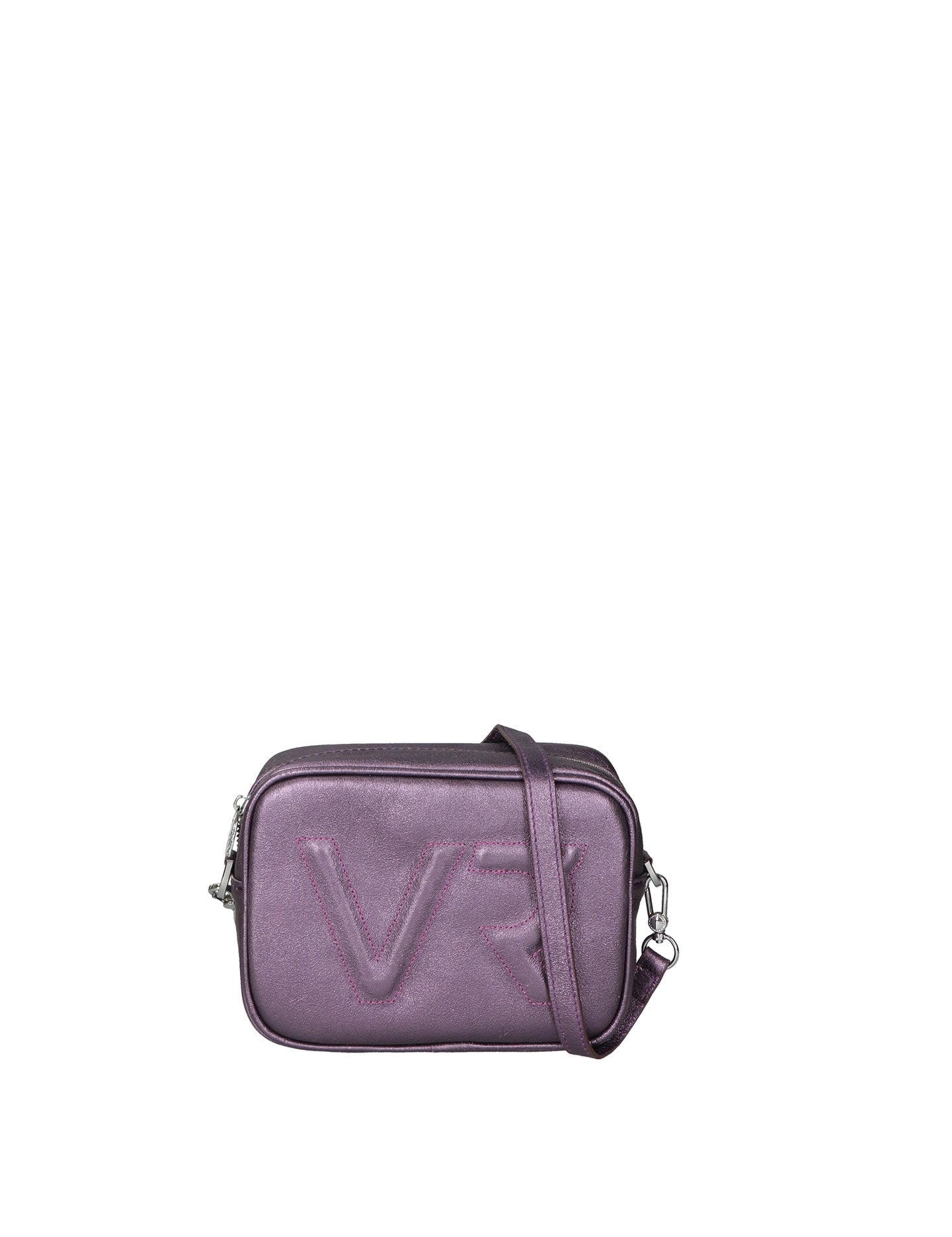 Borsa a Tracolla in Genuine Printed Suede Leather Viola