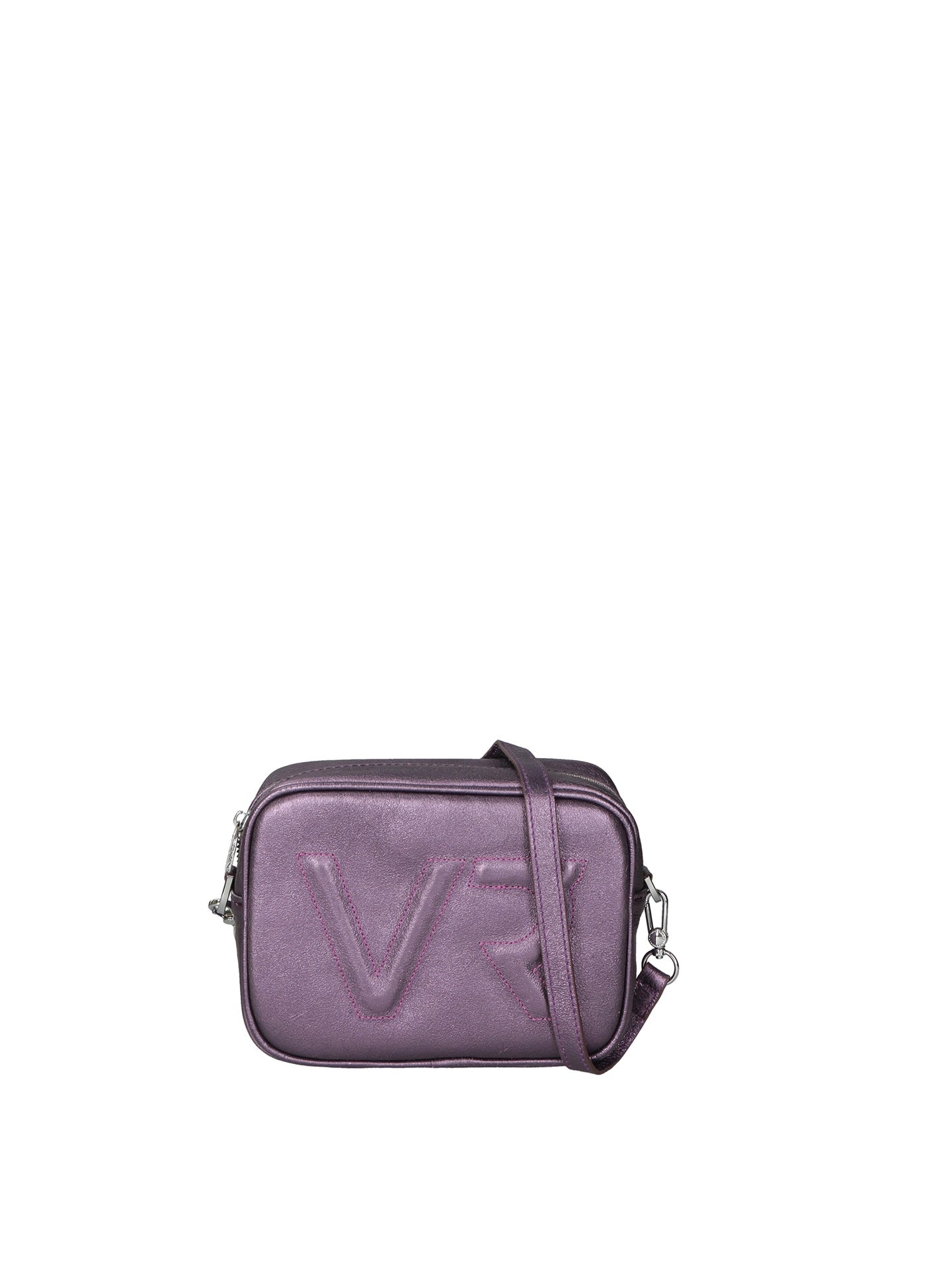 Borsa a Tracolla in Genuine Printed Suede Leather Viola