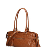 Borsa a Mano in Vera Pelle Cuoio Scuro