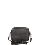 Borsa a Tracolla in Genuine Printed Suede Leather Nero