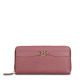 Portafoglio in Vera Pelle Rosa Antico