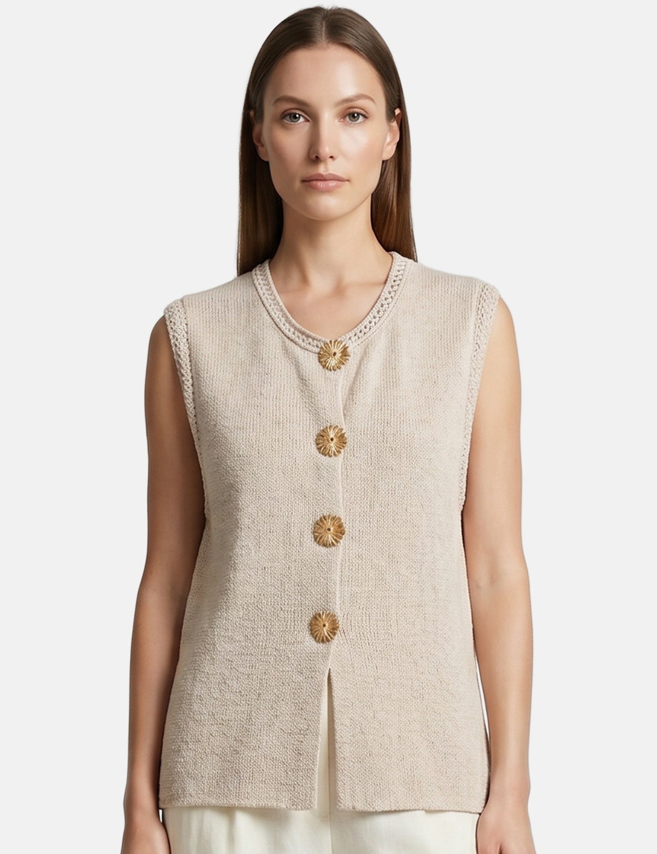 Vestito in Poliestere Beige Roberta Rossi