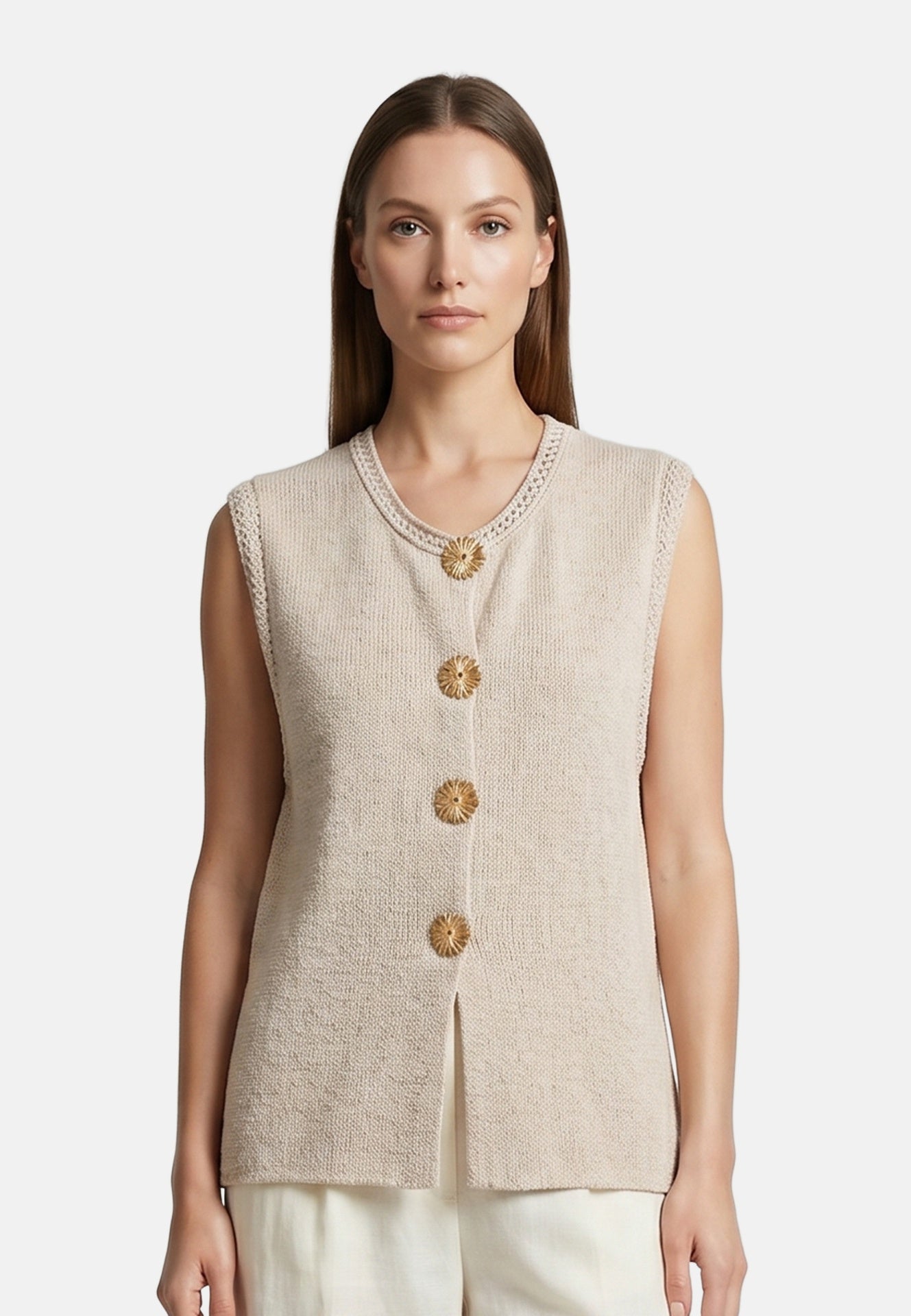 Vestito in Poliestere Beige Roberta Rossi