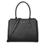 Schwarze Handtasche aus veganem Leder
