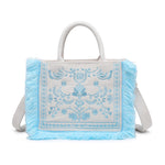 Borsa a Mano in Cotone Blu