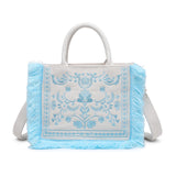 Borsa a Mano in Cotone Blu