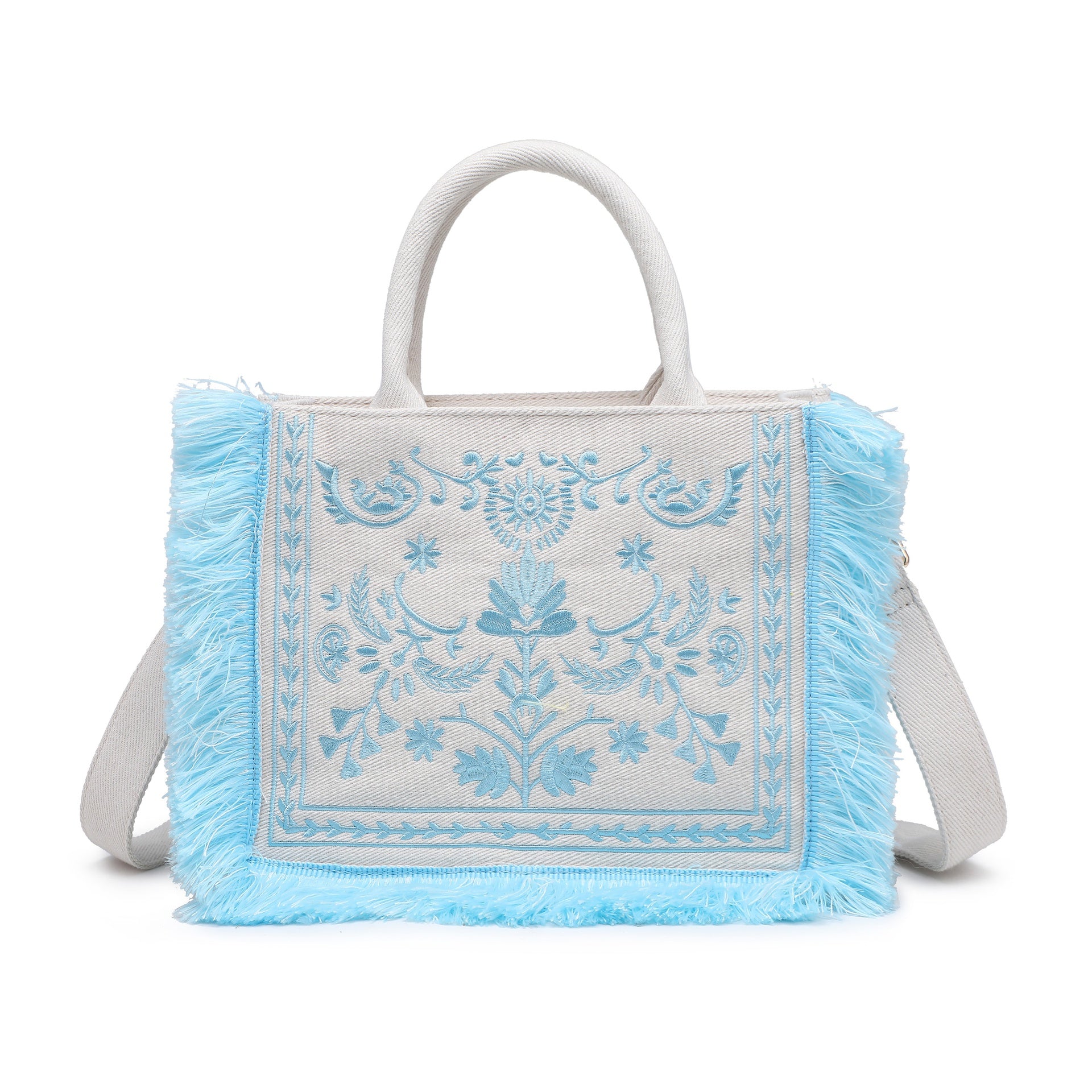 Borsa a Mano in Cotone Blu
