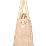 Beige Handtasche aus veganem Leder