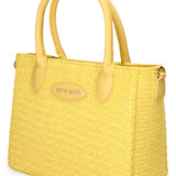 Gelbe Handtasche aus veganem Leder