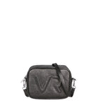 Borsa a Tracolla in Genuine Printed Suede Leather Nero