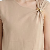 Vestito in Viscosa Taupe