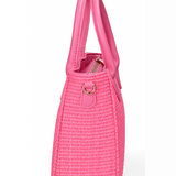 Fuchsiafarbene Handtasche aus veganem Leder