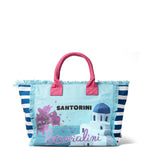 Borsa a Mano in Cotone Multicolore e Fuxia Braccialini