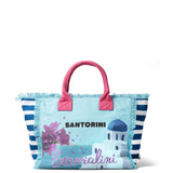 Borsa a Mano in Cotone Multicolore e Fuxia Braccialini