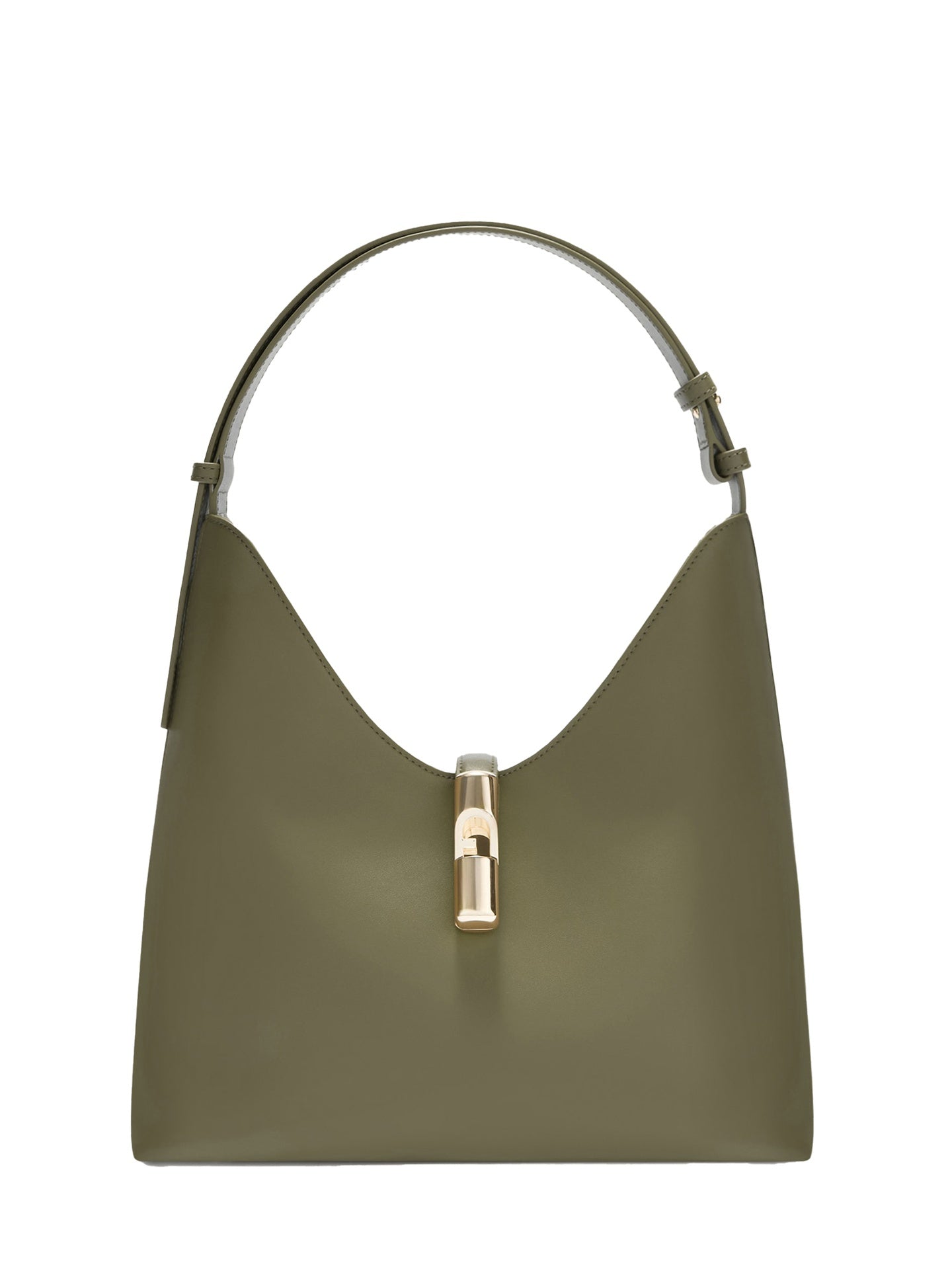 Borsa a Spalla in Pelle Ruga Verde Militare Furla