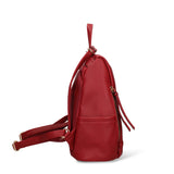 Mochila de piel vegana color burdeos