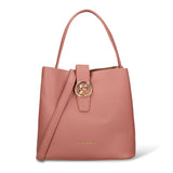 Beuteltasche aus antikem rosa veganem Leder