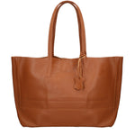 Borsa a Mano in 100% Cow Leather Cuoio Scuro Chiara Ferretti