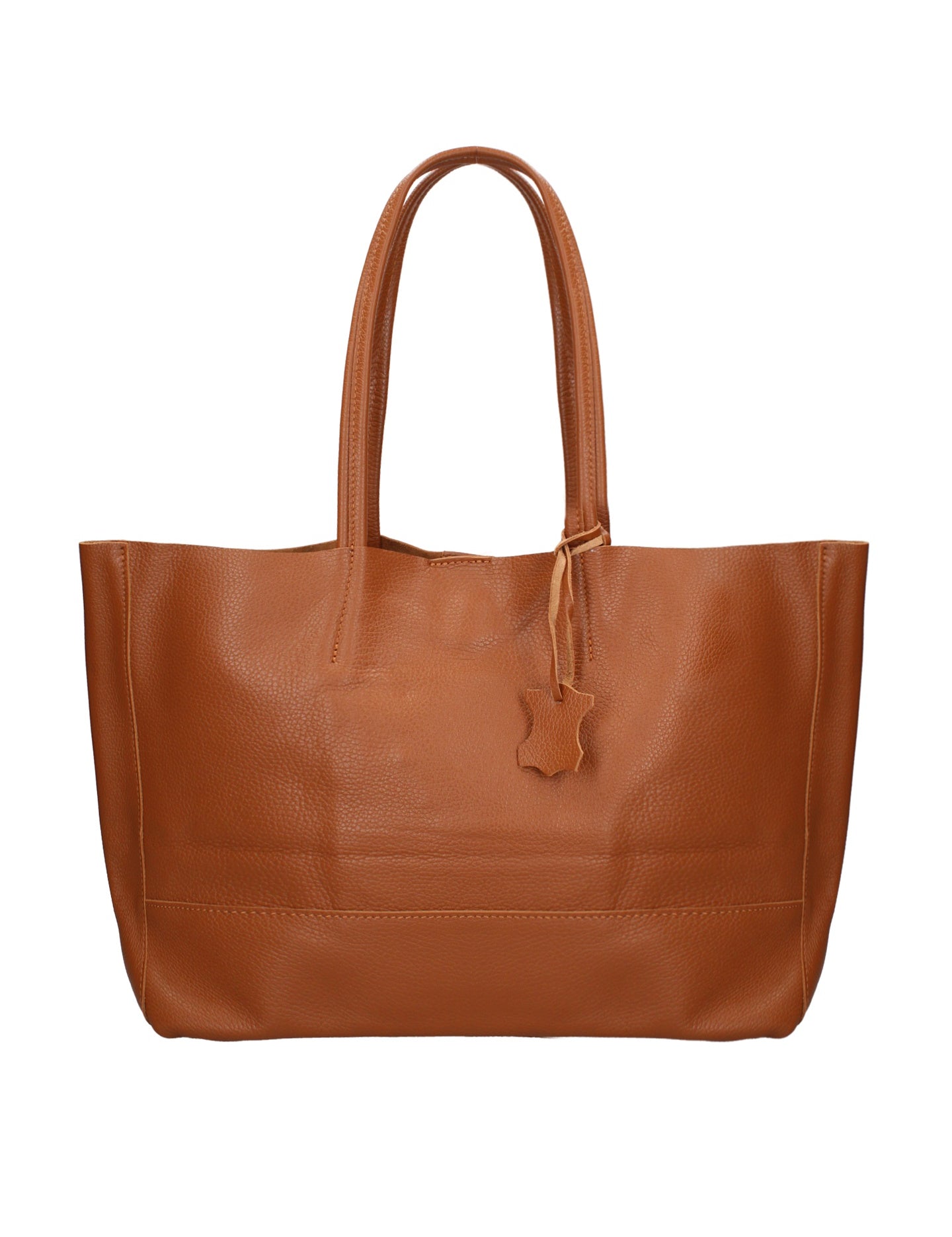 Borsa a Mano in 100% Cow Leather Cuoio Scuro Chiara Ferretti