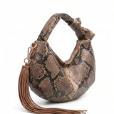Borsa a Mano in Pelle Vegana Marrone