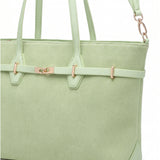 Borsa a Mano in Pelle Vegana Verde