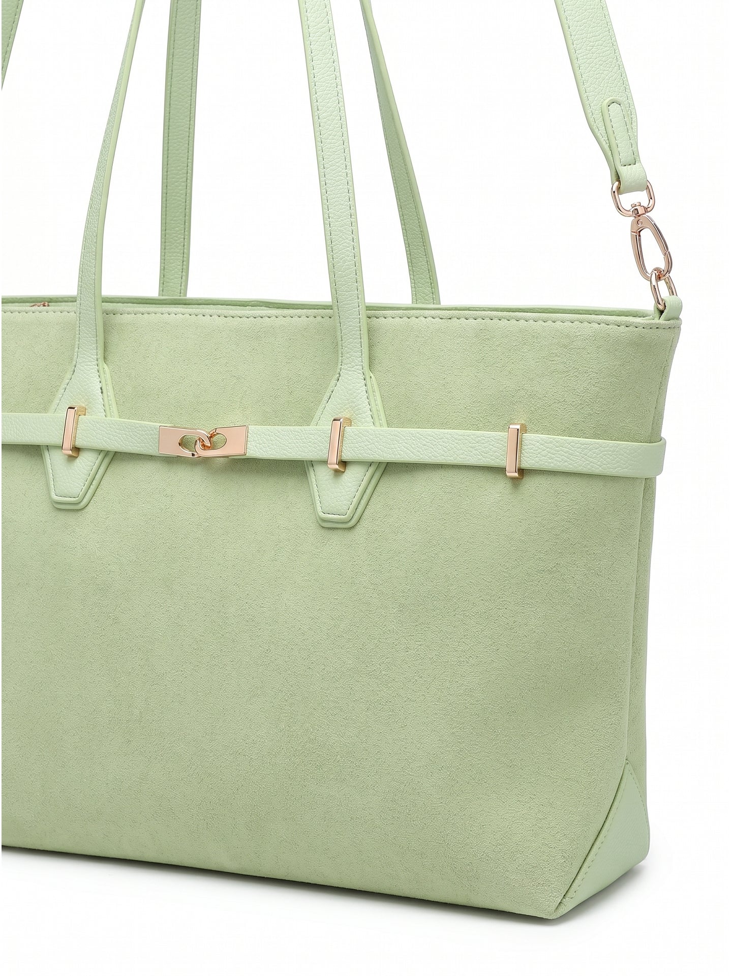 Borsa a Mano in Pelle Vegana Verde