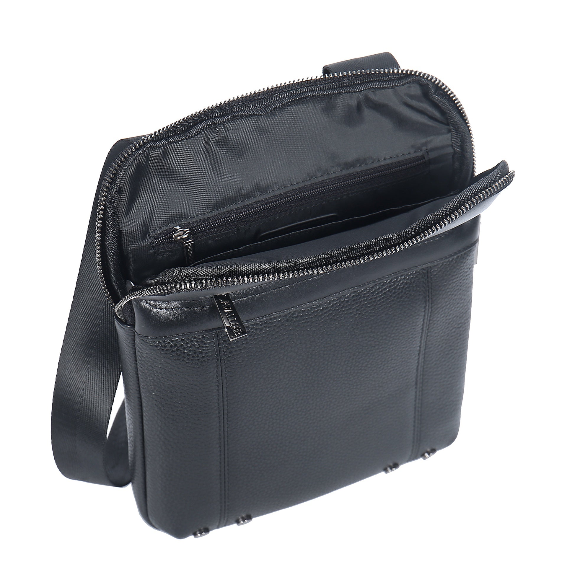 Borsa a Tracolla in Vera Pelle Nero