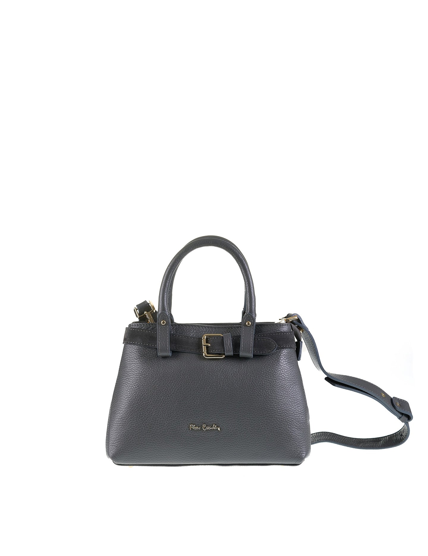 Borsa a Mano in Vera Pelle Grigio Pierre Cardin