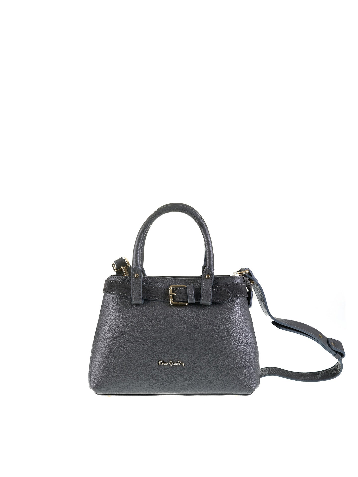Borsa a Mano in Vera Pelle Grigio Pierre Cardin