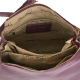 Sac bandoulière en cuir véritable bordeaux