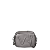Borsa a Tracolla in Genuine Printed Suede Leather Grigio