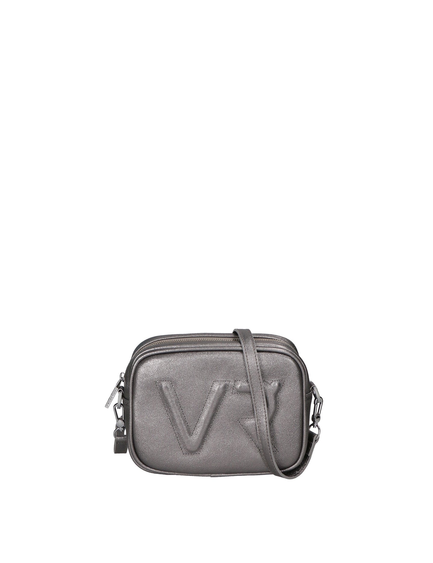 Borsa a Tracolla in Genuine Printed Suede Leather Grigio