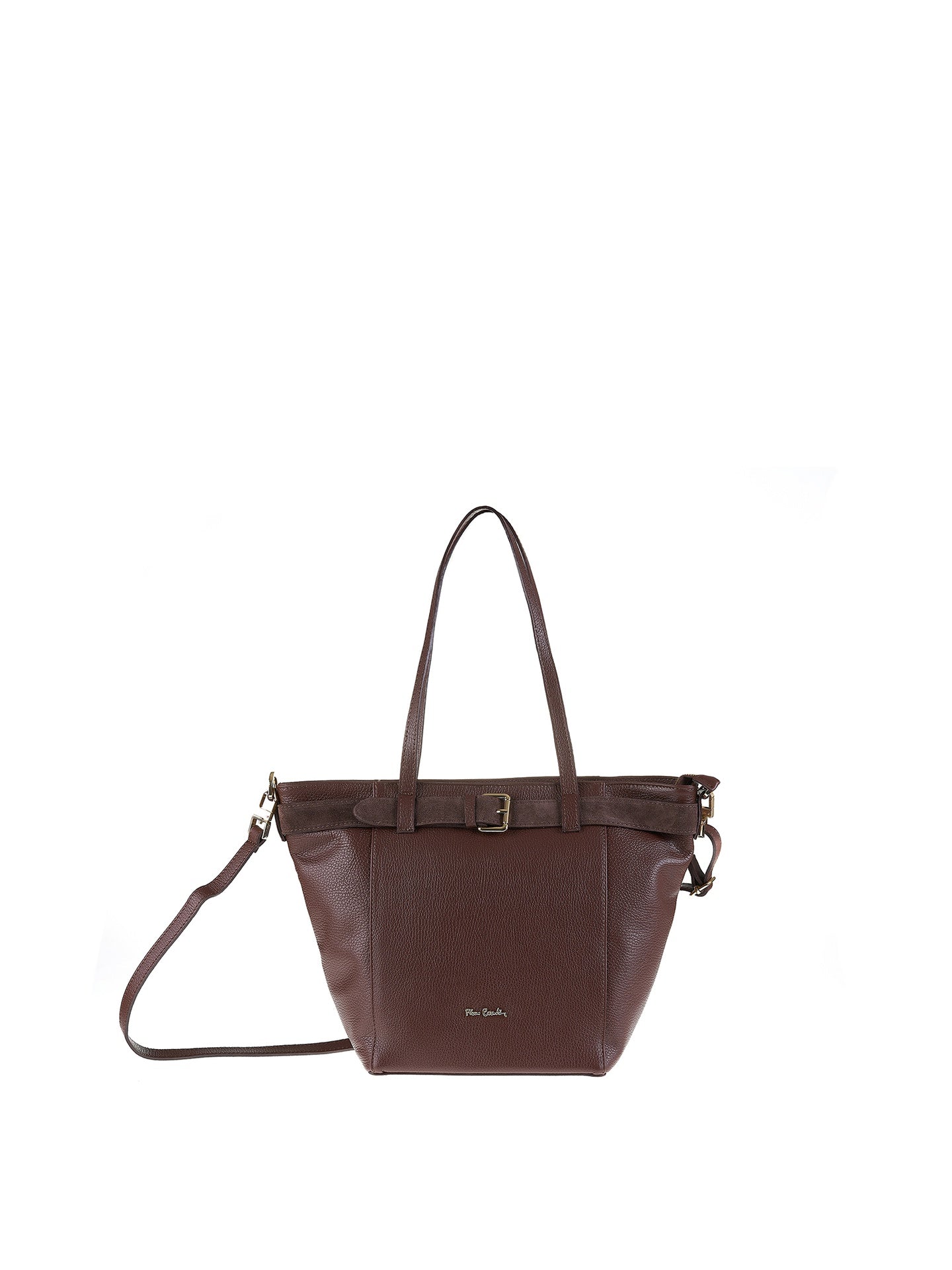 Borsa a Spalla in Vera Pelle Cioccolato Pierre Cardin