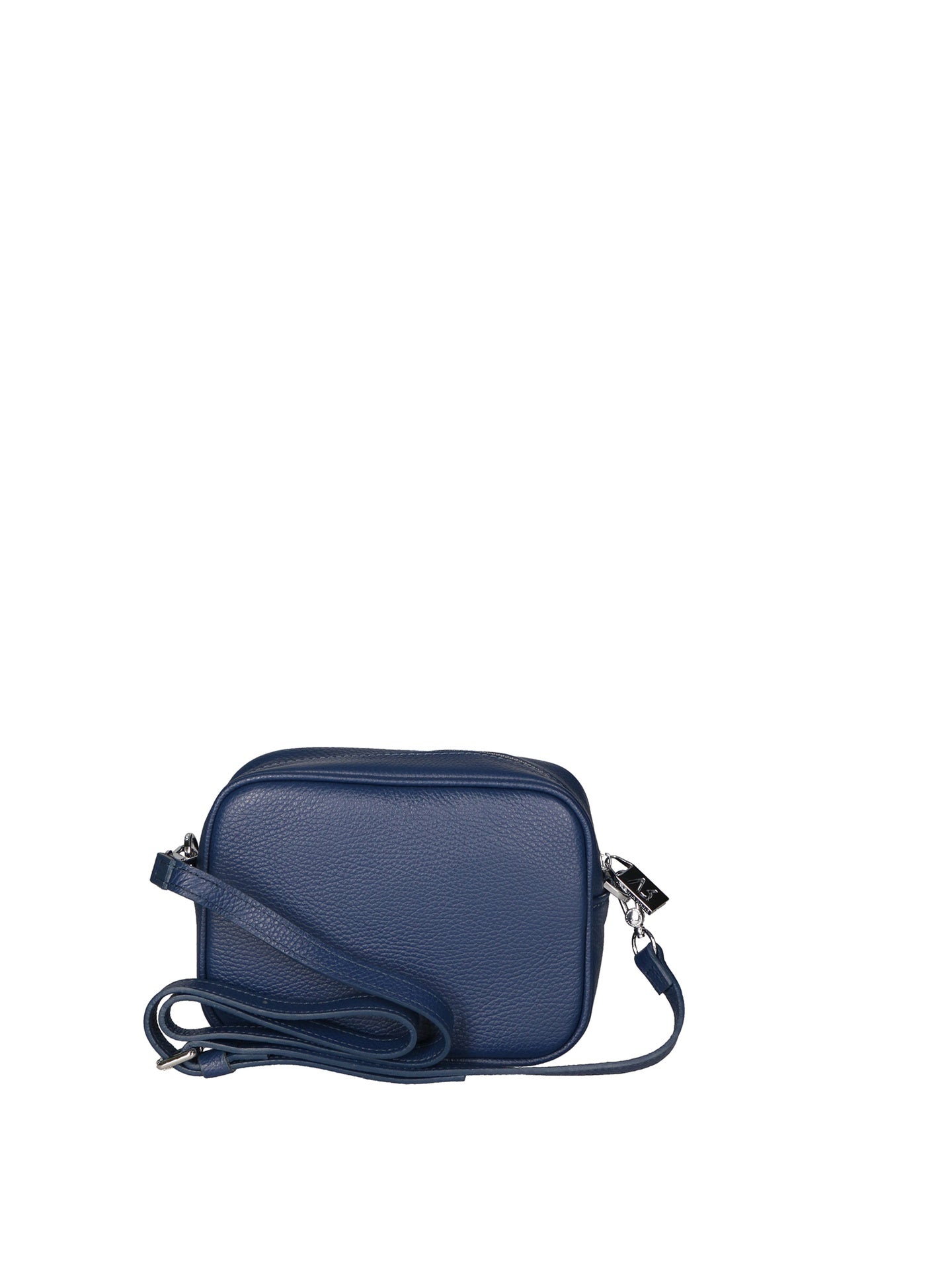 Borsa a Tracolla in Dollaro Leather Blu Scuro
