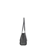 Bolso de mano de piel auténtica gris