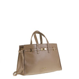 Bolso de mano de piel auténtica con diseño de mármol