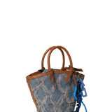 Borsa a Mano in Pelle Vegana Blu