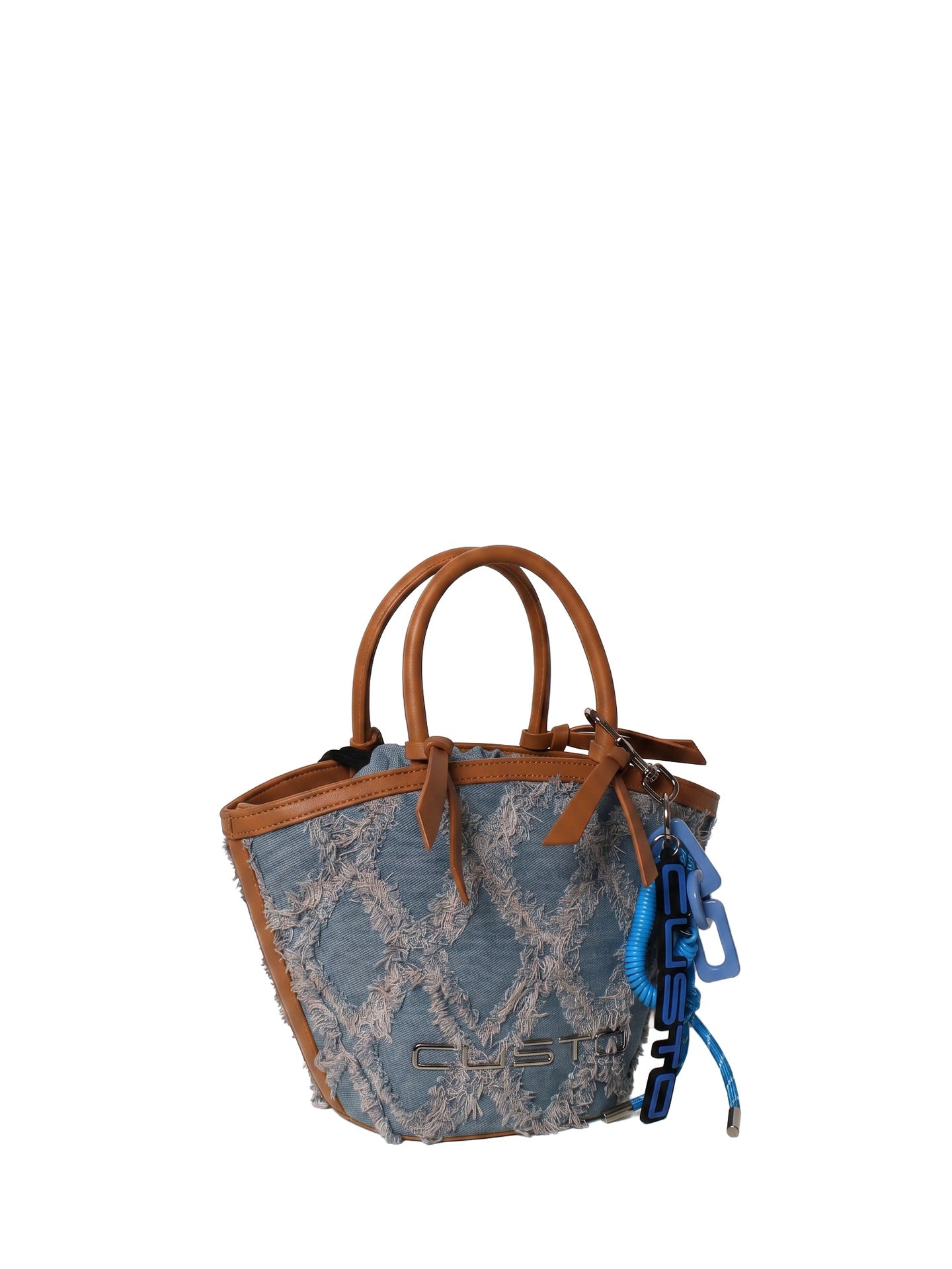 Borsa a Mano in Pelle Vegana Blu
