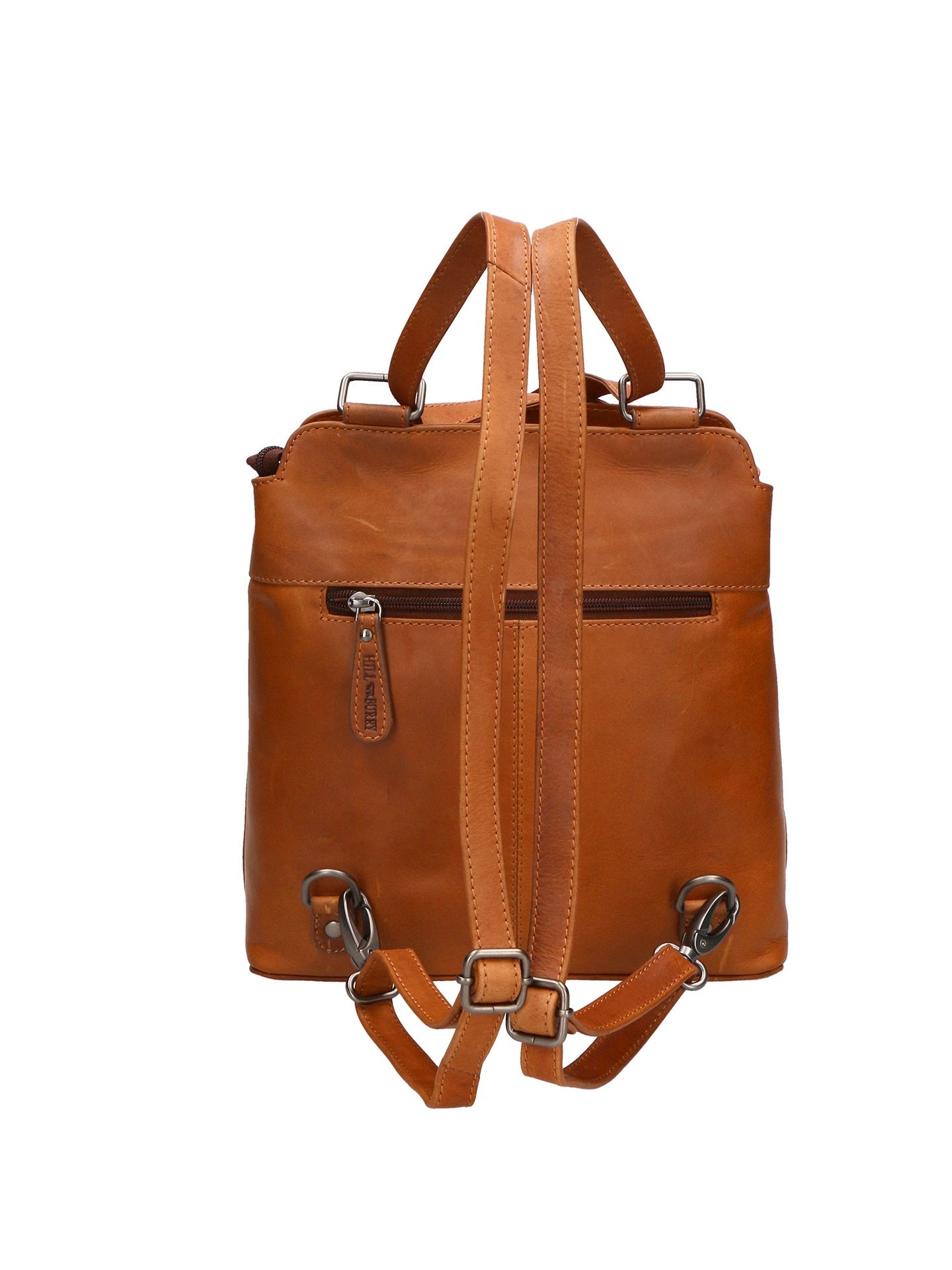 Borsa a Spalla Convertibile in Zaino in Vera Pelle Marrone
