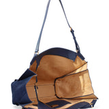 Borsa a Spalla in Vera Pelle Blu Jeans