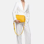 Borsa a Spalla in Dollaro Leather Giallo